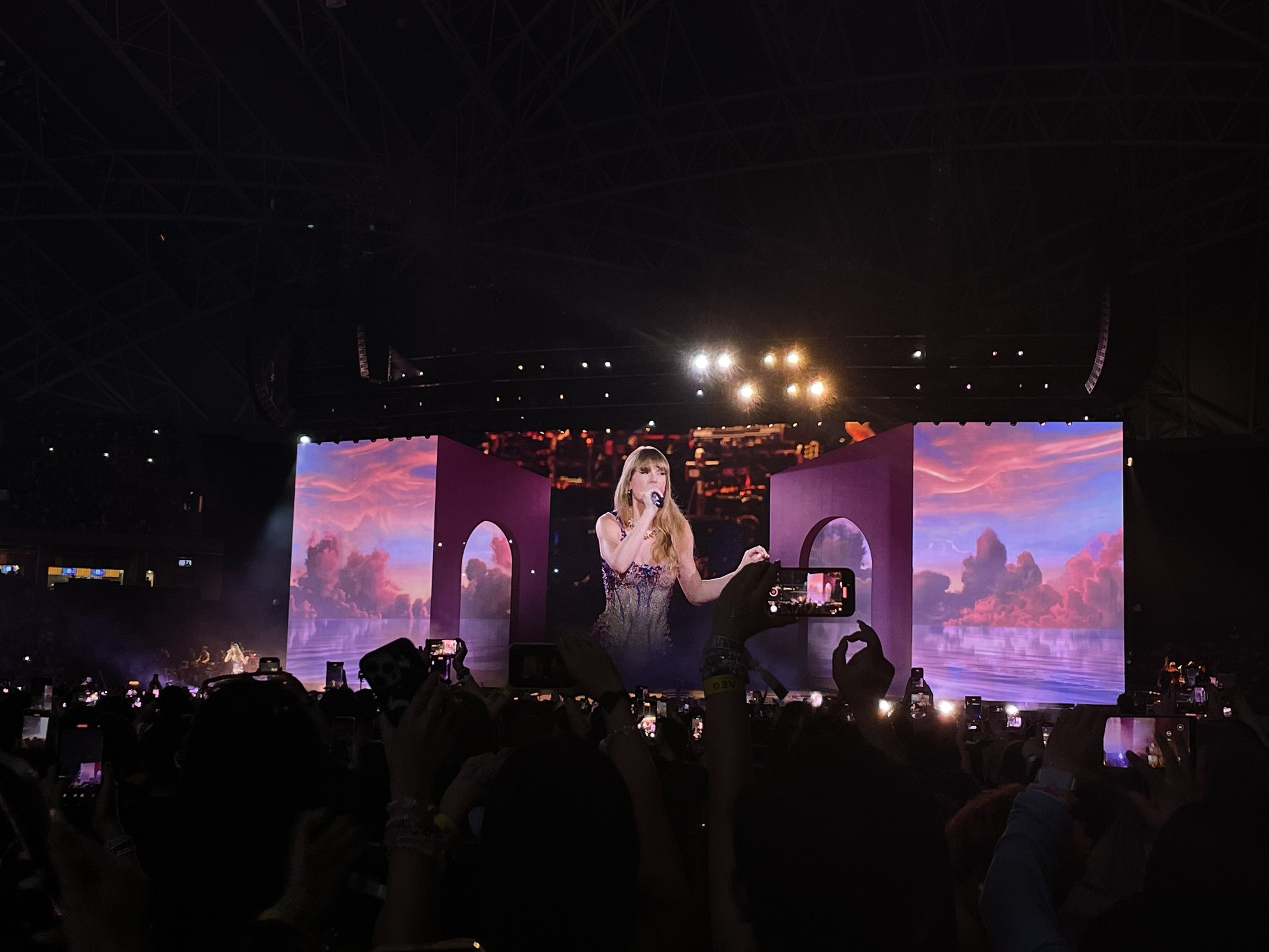 Taylor Swift concert lights and crowd